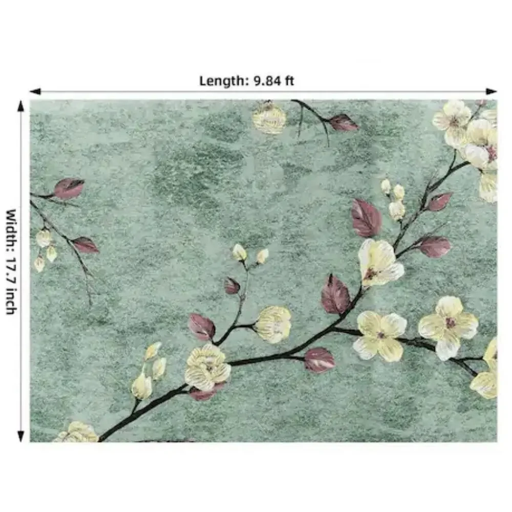 Wallpaper Botanical Dogwood Flower Green Peel & Stick Self Adhesive Removable